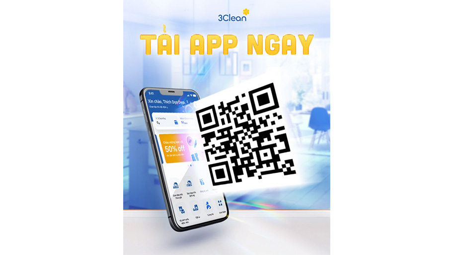 App giúp việc nhà 3Clean mang lại sự tiện lợi, dễ dàng lựa chọn dịch vụ