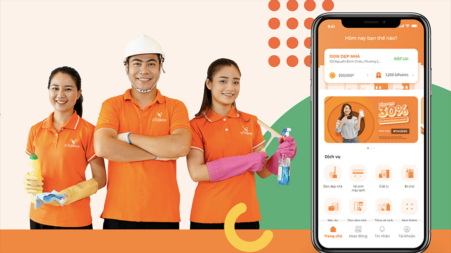 App giúp việc nhà theo giờ bTaskee cung cấp đa dạng hệ thống dịch vụ, dễ sử dụng