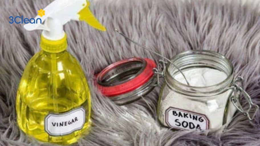 Bí quyết giặt thảm lông bằng giấm kết hợp baking soda