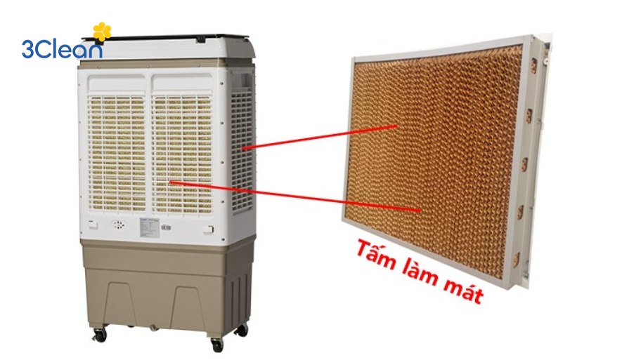 Bước 5: Làm sạch tấm lọc bụi và tấm làm mát của quạt hơi nước