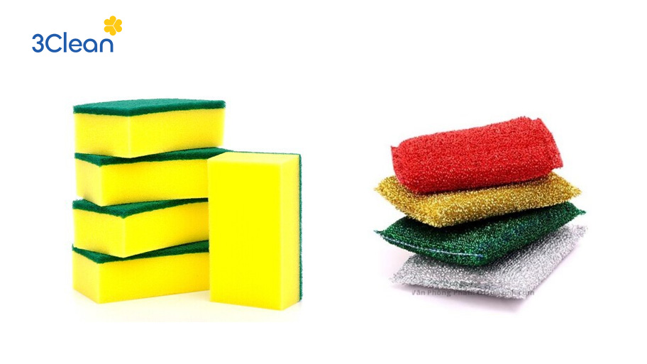 Khám phá 15 dụng cụ vệ sinh nhà cửa cần thiết với mọi gia đình Chén bát trong nhà được được vệ sinh sạch sẽ nhờ miếng rửa chén