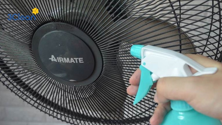 Xịt một lớp dung dịch hỗn hợp lên cánh quạt