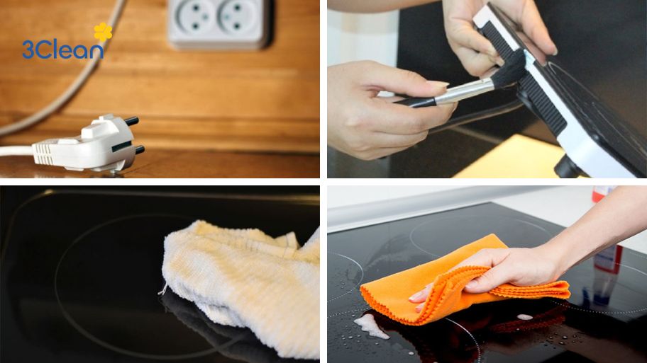 Cách làm sạch bếp hồng ngoại với vết bẩn thông thường