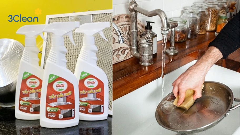 Cách vệ sinh chảo inox dễ dàng bằng dung dịch tẩy rửa chuyên dụng