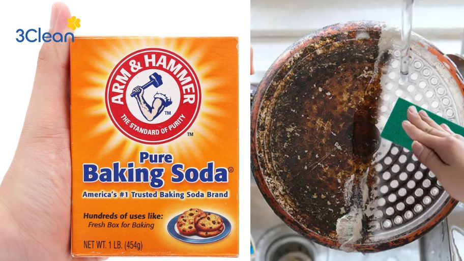 Cách làm sạch đáy xoong nồi bằng baking soda