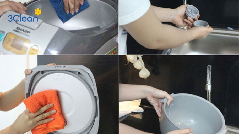 Mách nhỏ bạn 3 cách vệ sinh nồi cơm điện an toàn, hiệu quả Hướng dẫn cách vệ sinh nồi cơm điện tử