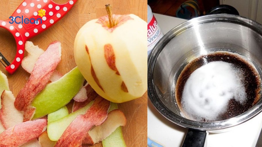 Cách làm sạch nồi nhôm bằng vỏ trái cây (bưởi hoặc táo)