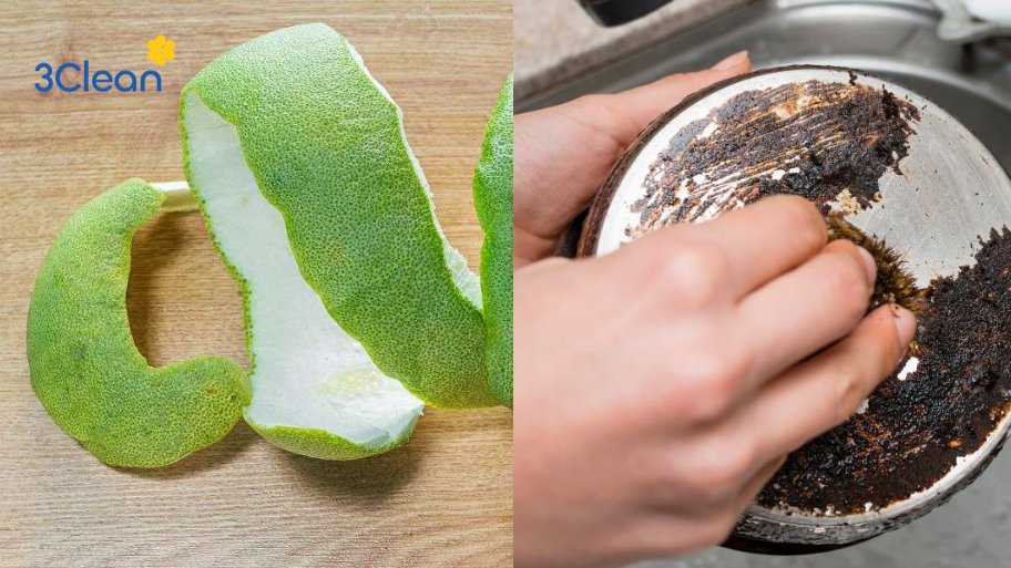 Mẹo xử lý nồi nhôm cháy đen với vỏ bưởi