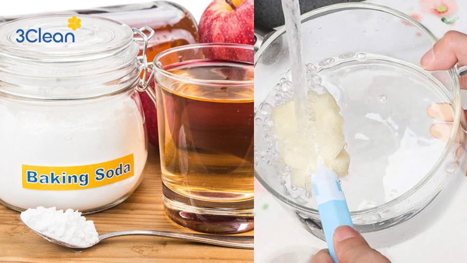Dùng baking soda và giấm vệ sinh nồi thủy tinh