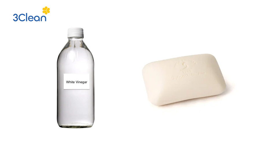 Khám phá ngay 11 cách làm sạch dầu mỡ ở bếp ga hiệu quả, sạch bóng Sự kết hợp từ giấm và xà phòng sẽ giúp tẩy sạch vết cặn bẩn trong bếp