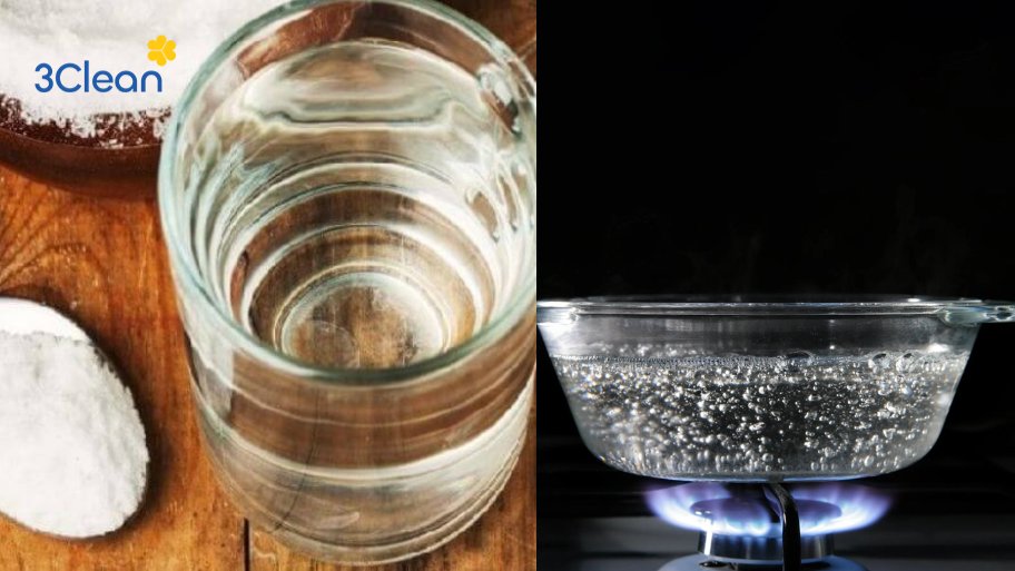 Kết hợp muối và giấm vệ sinh nồi thủy tinh