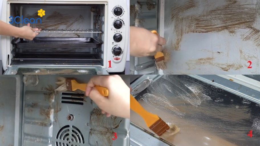 Bật mí 6 cách làm sạch lò nướng bằng baking soda và giấm, đơn giản Vệ sinh lò nướng bằng cách thoa baking soda lên vết bẩn