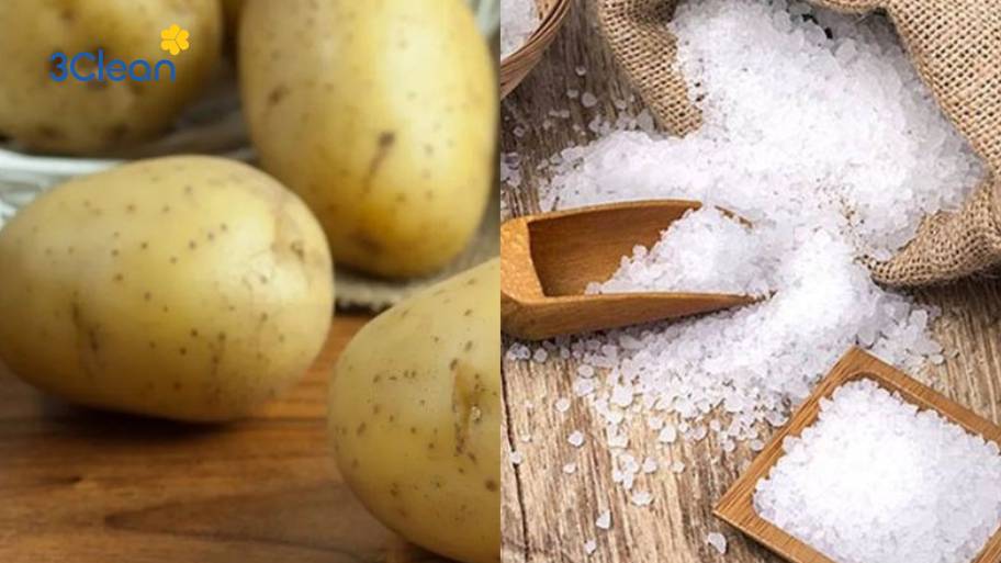 Xem ngay 5 cách làm sạch nồi cơm điện bị cháy đơn giản, sạch sẽ Dùng lát khoai tây rắc muối chà nhẹ lên đáy nồi để làm mềm và loại bỏ lớp cơm cháy.