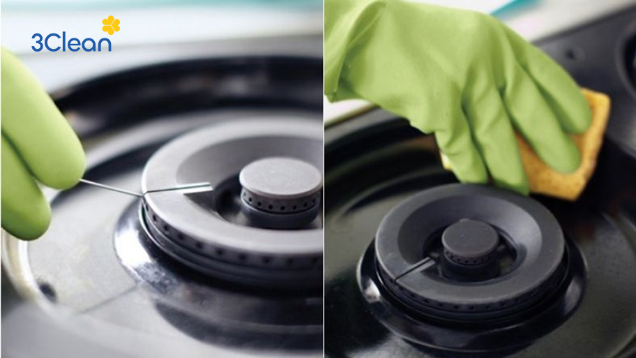 Tìm hiểu ngay 8 cách vệ sinh bếp ga sạch nhanh chóng, an toàn Ngâm mâm chia lửa trong giấm loãng rồi chà sạch bằng bàn chải