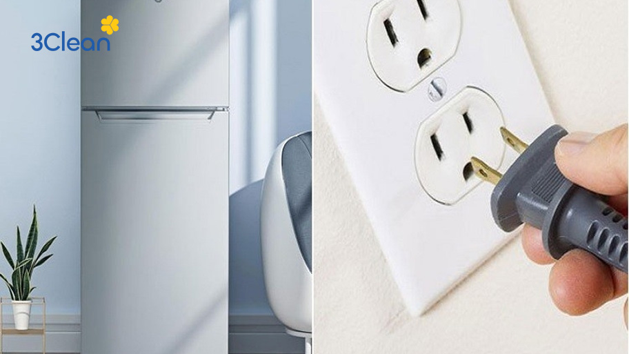 Ngắt nguồn điện để tránh chập điện tủ lạnh trong quá trình dọn dẹp