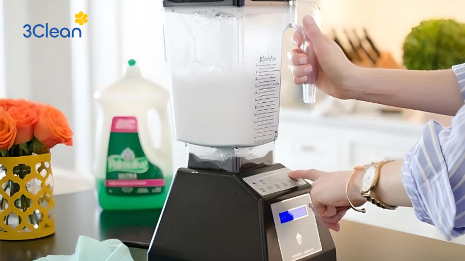 Lưu ngay cách vệ sinh máy xay sinh tố sạch sẽ, an toàn Bật máy xay ở chế độ mạnh nhất để dung dịch làm sạch kỹ hơn