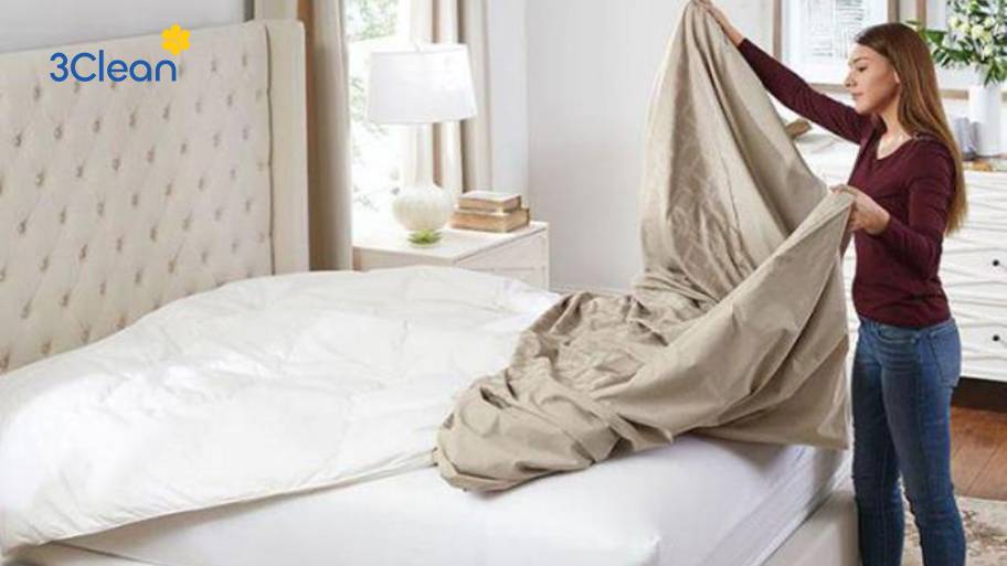 Bước 1: Giặt vỏ nệm sạch, giữ nệm thơm tho và bền lâu