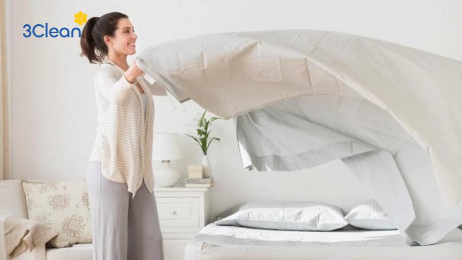 Hoàn tất vệ sinh nệm lò xo bằng cách phơi khô ruột nệm