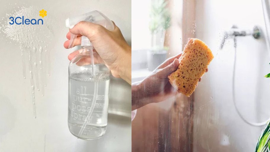 Cách vệ sinh kính nhà tắm với nước rửa chén và nước nóng