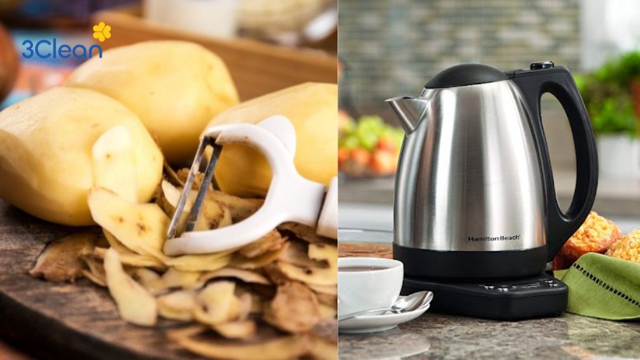 Hướng dẫn tẩy cặn vôi trong ấm đun nước bằng vỏ khoai tây
