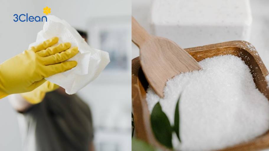 Làm sạch gương nhà tắm bằng muối