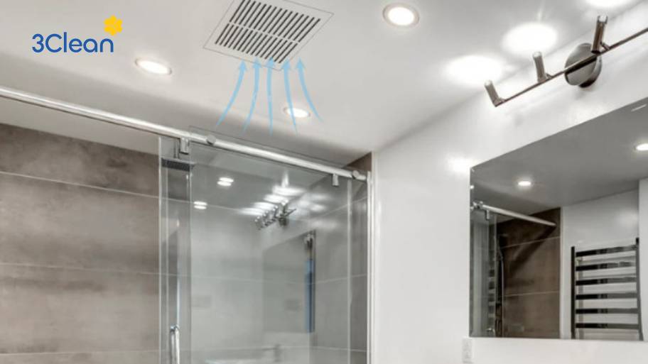 Hướng dẫn cách vệ sinh nhà tắm nhanh gọn và hiệu quả Làm sạch trần nhà và quạt hút mùi giúp loại bỏ bụi bẩn, hơi ẩm tích tụ.
