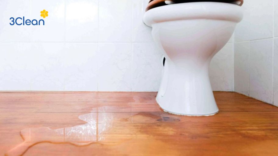 Sàn nhà bị nứt làm bồn cầu bị rỉ nước