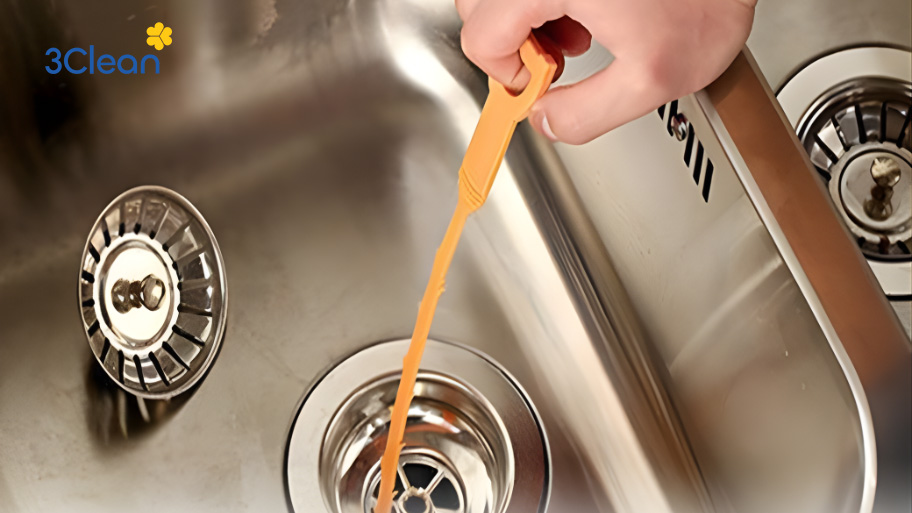 Sử dụng dụng cụ xương cá chuyên dụng để làm sạch các cặn bẩn dính chặt lâu ngày