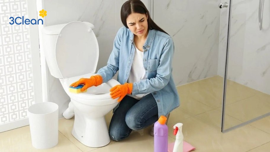 Trang bị đồ bảo hộ khi vệ sinh bồn cầu bằng Vim