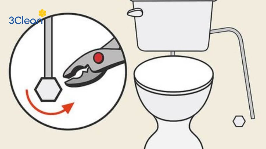 Van cấp nước có vấn đề làm bồn cầu bị rỉ nước