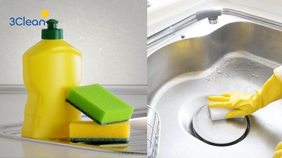 Cách làm sạch đường ống bồn rửa bát bằng nước tẩy chuyên dụng