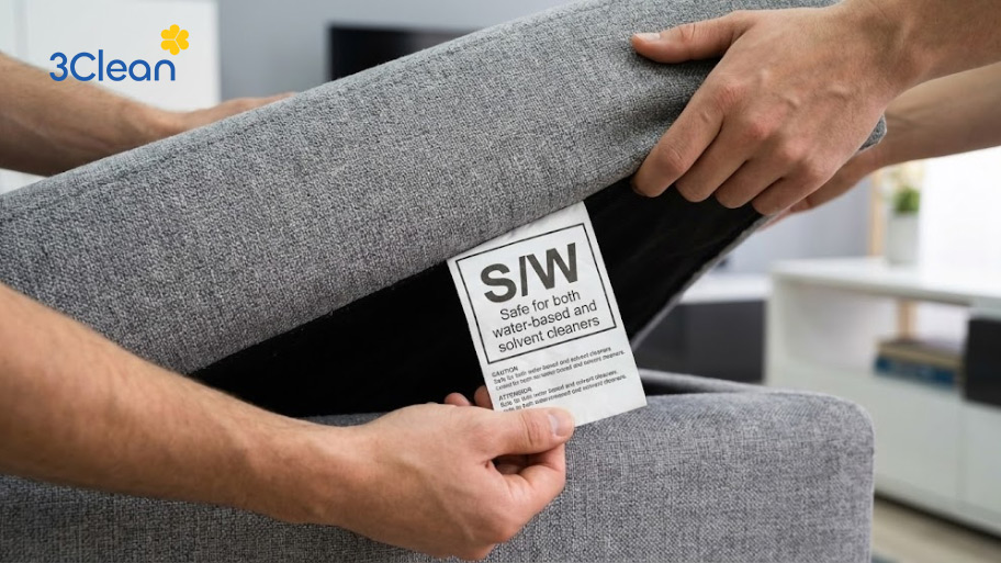 Cần phải kiểm tra ký hiệu thật kỹ với mỗi loại ghế sofa vải