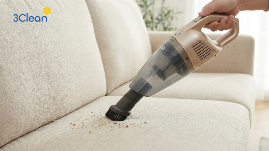 Vệ sinh ghế sofa vải nỉ nên ưu tiên hút bụi thường xuyên
