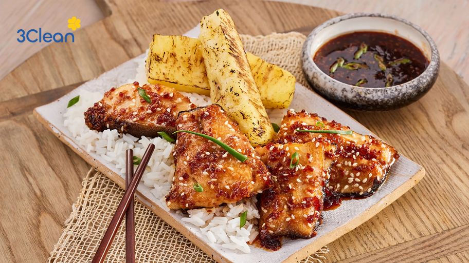 Cá tuyết sốt teriyaki