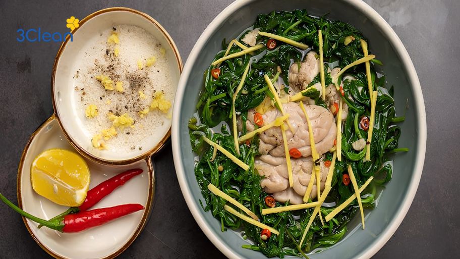 Óc bò hấp ngải cứu